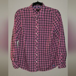 Tabots plaid colorful‎ long sleeved button-up shirt size M